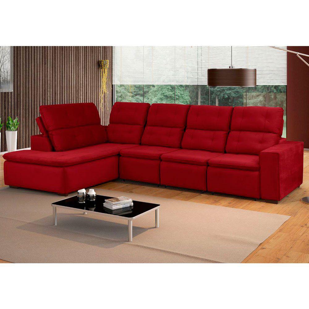 Sofá de Canto Chess Palazio 3 Lugares Retrátil e Reclinável RE 8295