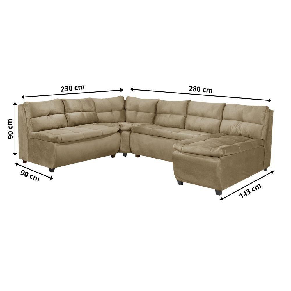 SofÃ de Canto Com Chaise 3x2 Lugares Chile Bello Estofados Sofá de