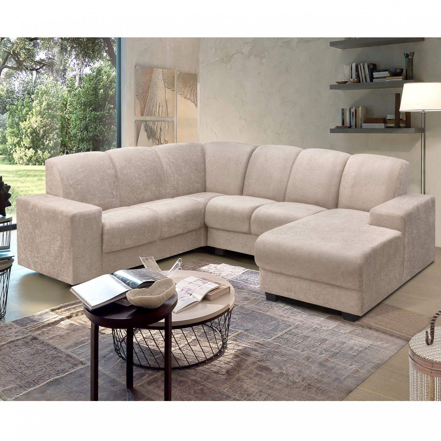 Sofá de Canto com Chaise 5 Lugares Suede Amassado Leblon Hellen