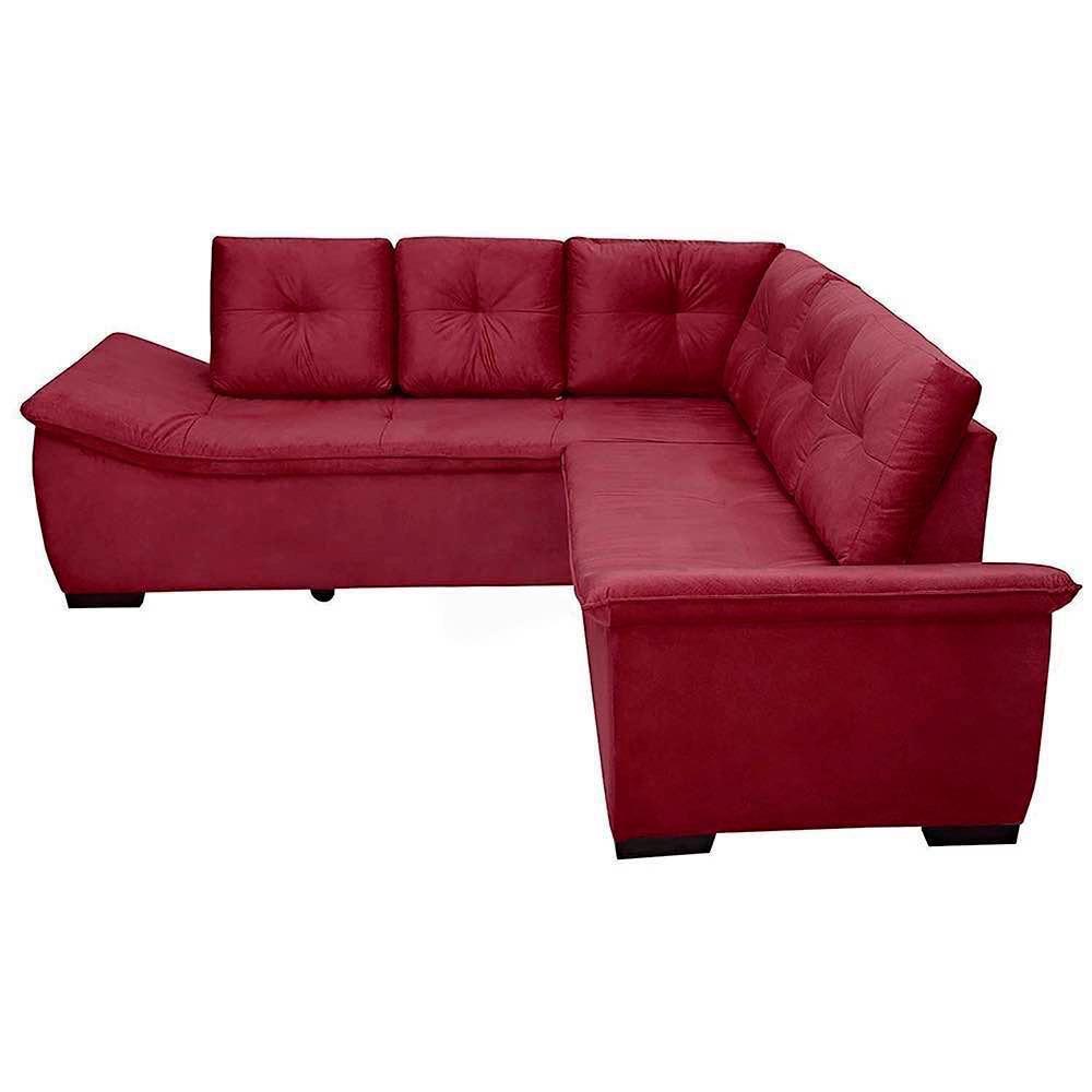 sofá de canto new alphaville 4 lugares pluma vinho Sofá Casa Sofá 4