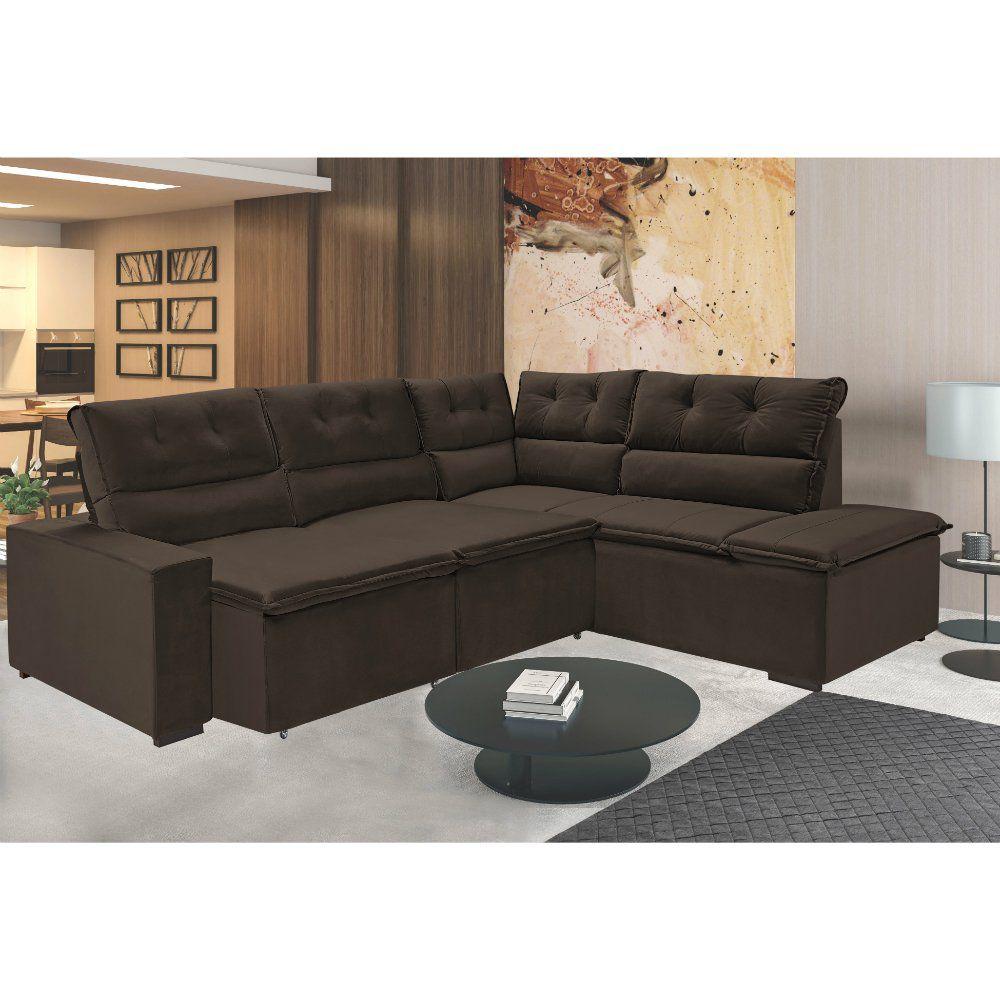 Sofá de Canto Retrátil e Reclinável 4 Lugares Versatto Umaflex