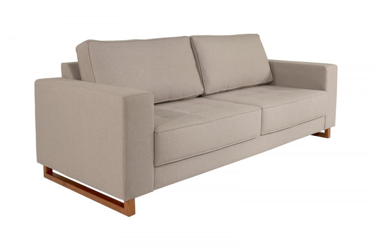 Sofá Madrid 218 cm Linho Bege Primor Sofás Magazine Luiza
