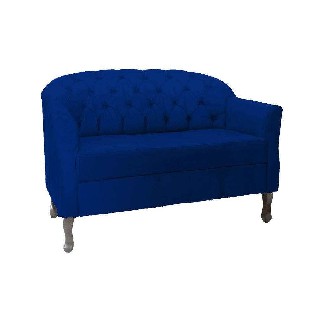 Sofá Namoradeira 2 Lugares Para Quarto E Sala Júlia Suede Azul Marinho