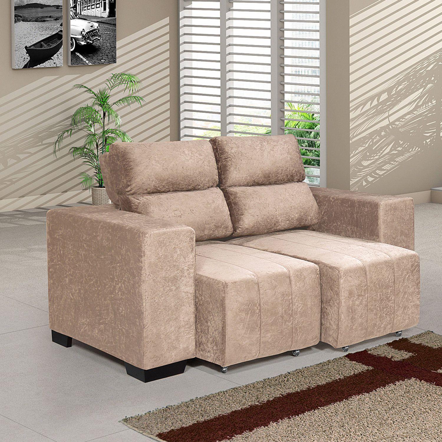 Sofá Retrátil 2 Lugares Mari Império Estofados Palha Sofá 2 Lugares