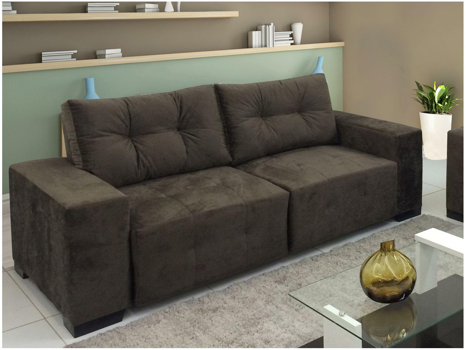 Sofá Retrátil 3 Lugares Suede New Tóquio JW Sofás Magazine Luiza