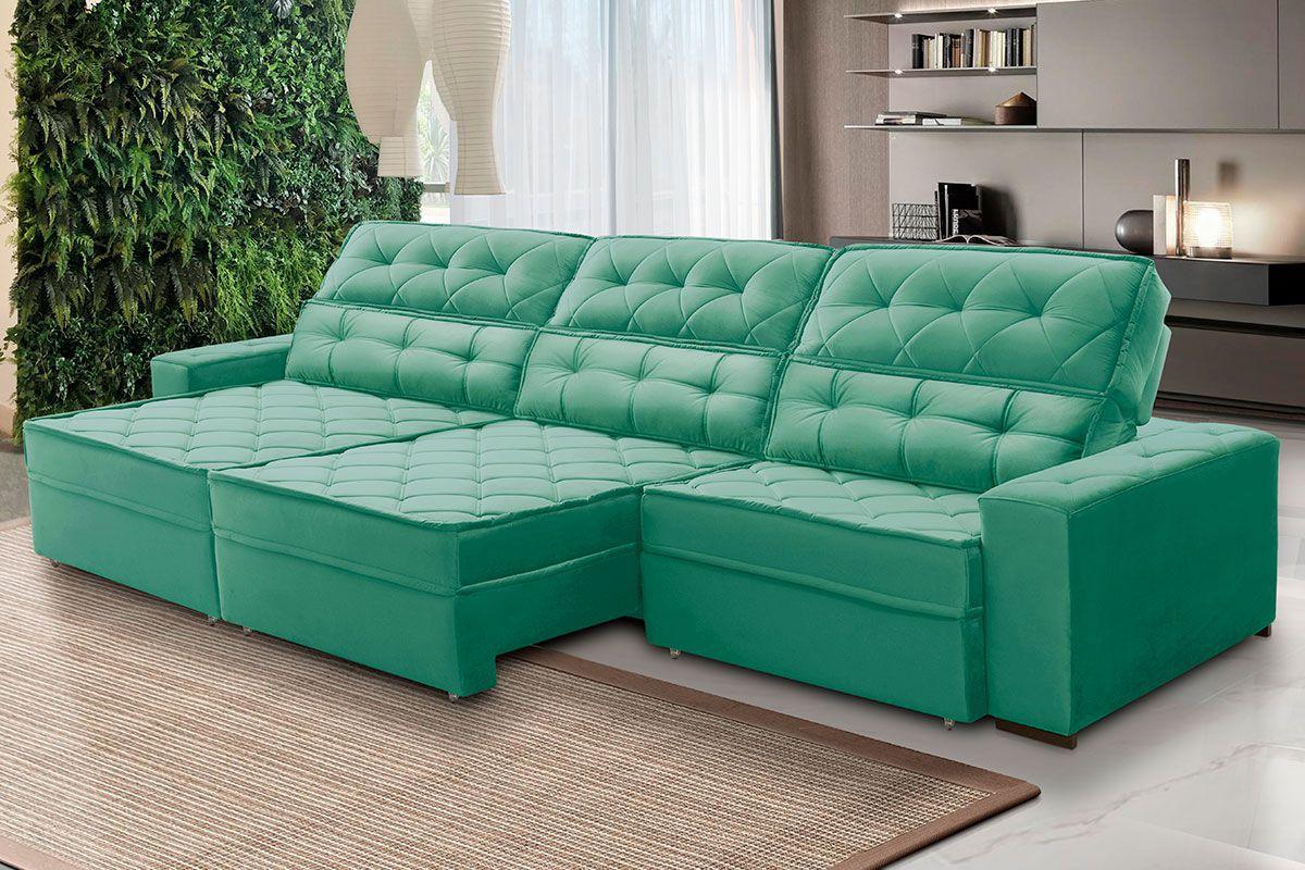 Sofa Retratil 350 Cm 6 Lugares Duplo Molejo Reclinavel D28 Passion Veludo Azul Claro Grandellar Grandelar Sofas Magazine Luiza