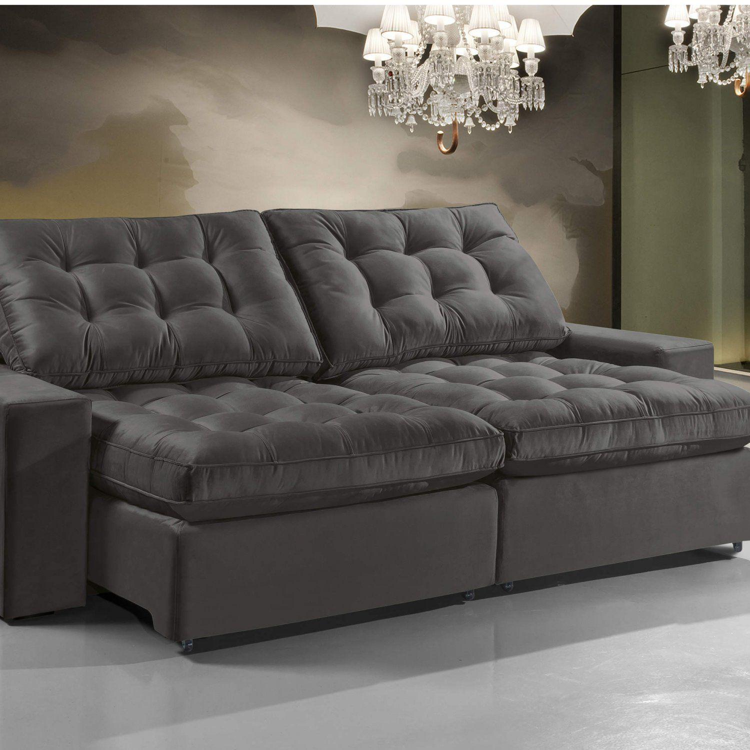 Sofá Retrátil e Reclinável 3 Lugares 194cm x 105cm Kingston Estofados