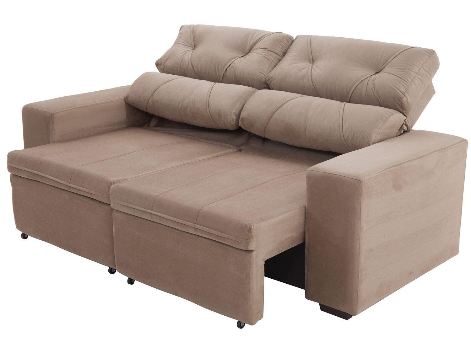 Imagem de Sofá Retrátil e Reclinável 3 Lugares Suede