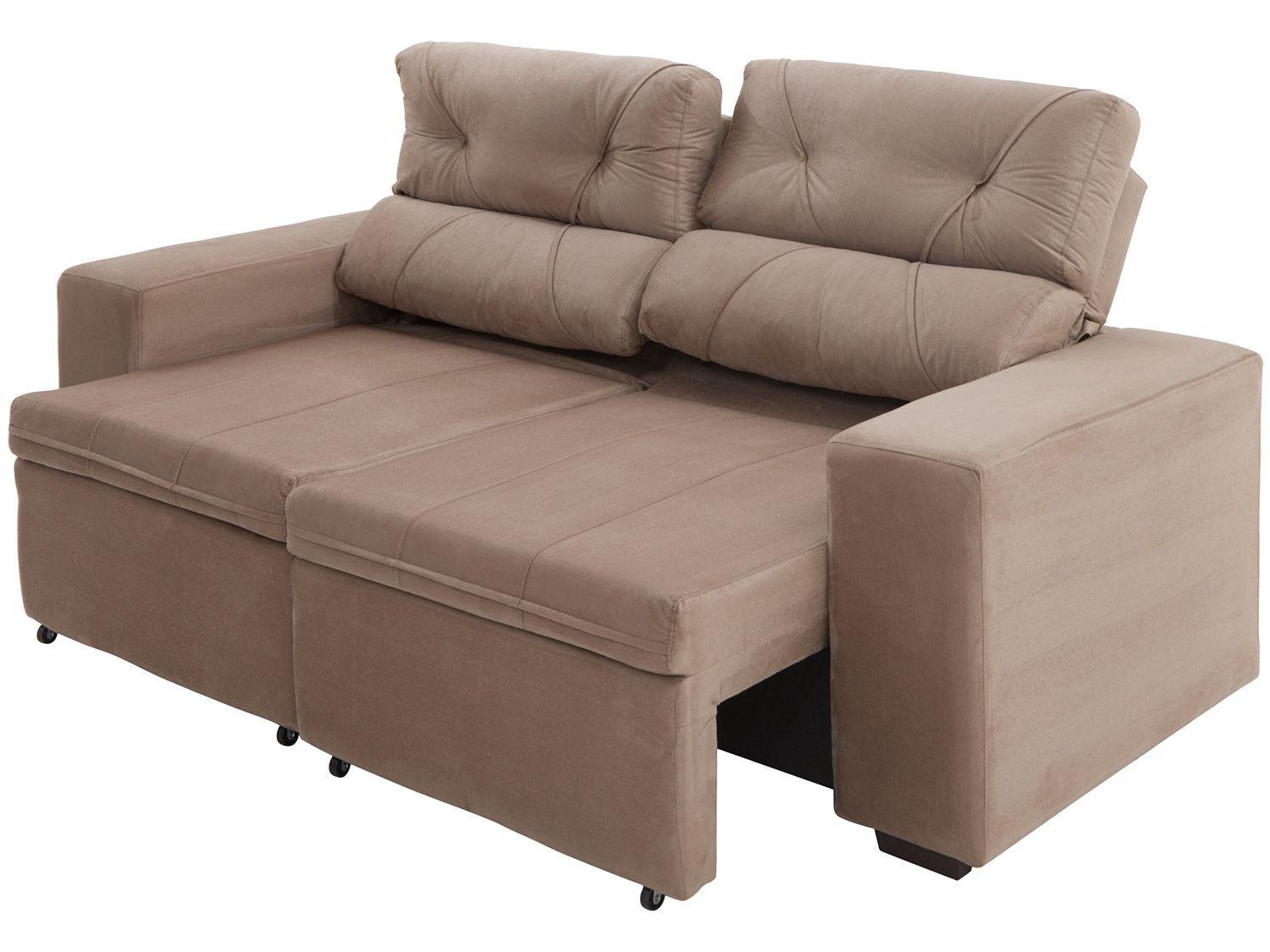 Imagem de Sofá Retrátil e Reclinável 3 Lugares Suede