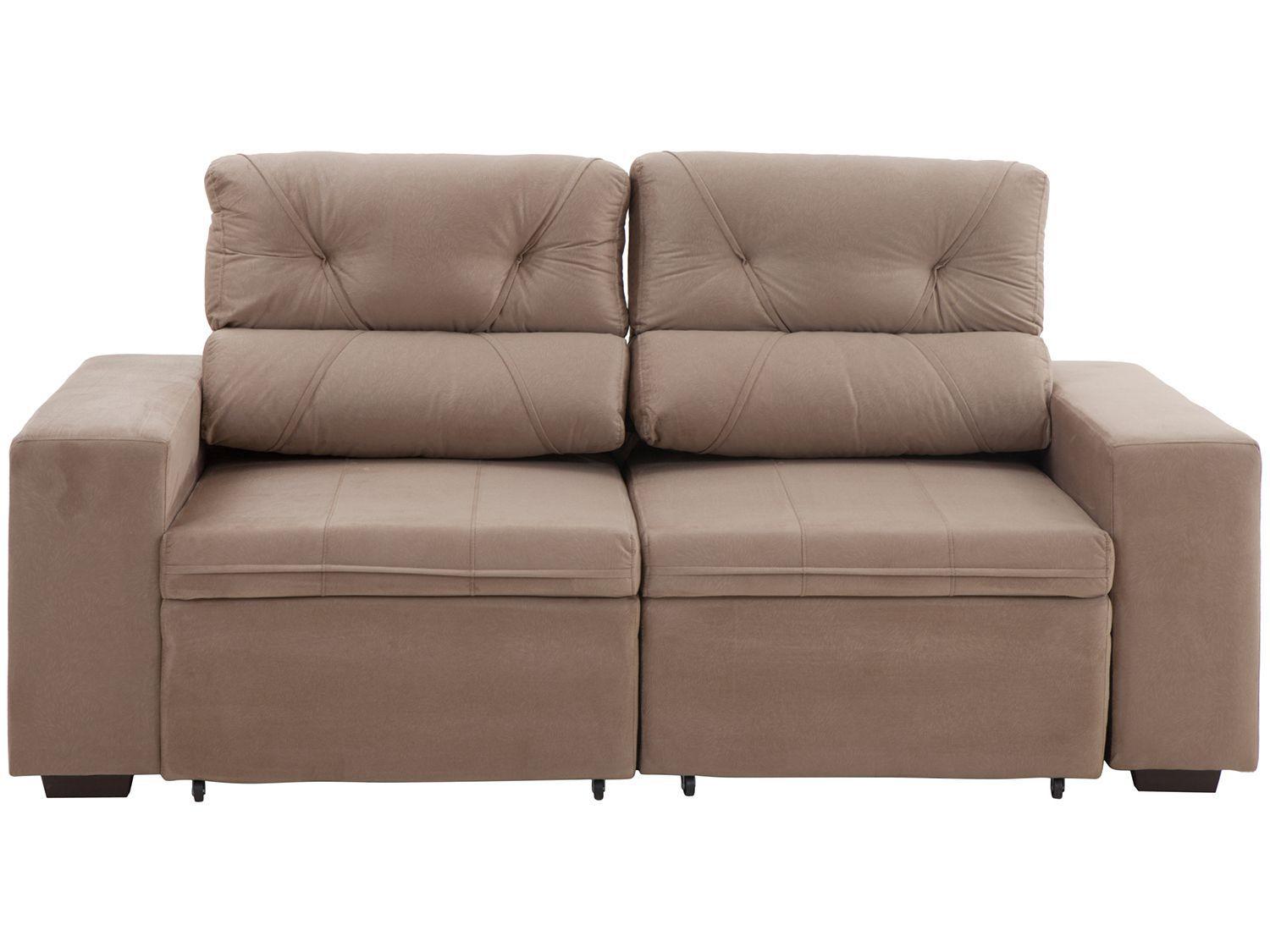 Imagem de Sofá Retrátil e Reclinável 3 Lugares Suede