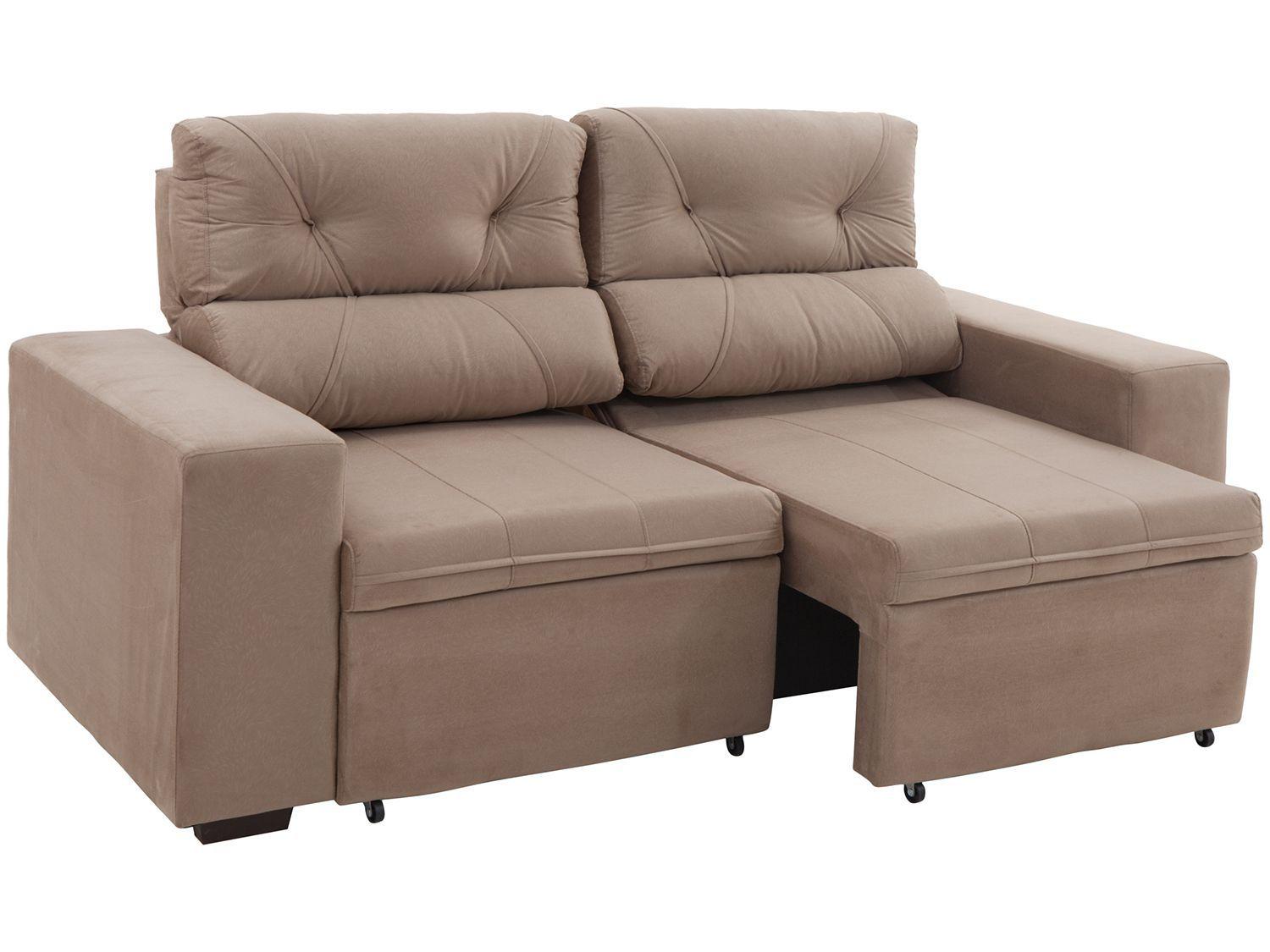 Imagem de Sofá Retrátil e Reclinável 3 Lugares Suede