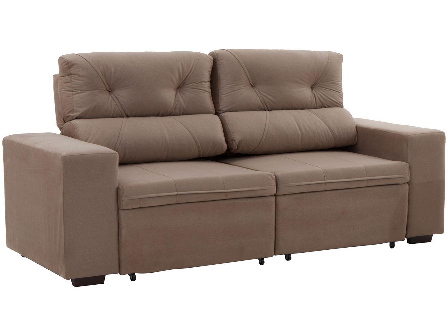 Imagem de Sofá Retrátil e Reclinável 3 Lugares Suede