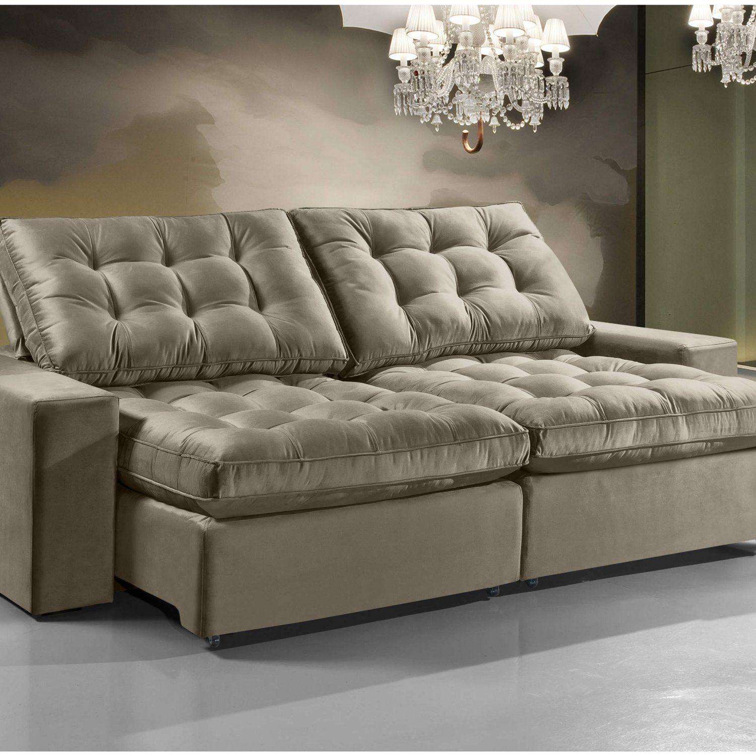 Sofá Retrátil e Reclinável 4 Lugares 234cm x 105cm Kingston Estofados