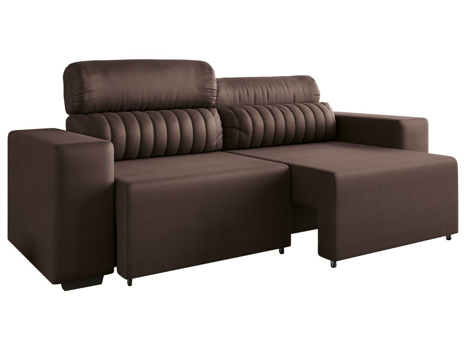 Sofá Retrátil e Reclinável 4 Lugares Revestimento Suede Elite Style