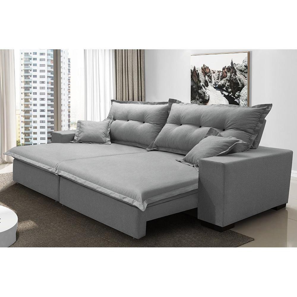 Sofá Retrátil e Reclinável com Molas Ensacadas Cama inBox Prime 2,32m