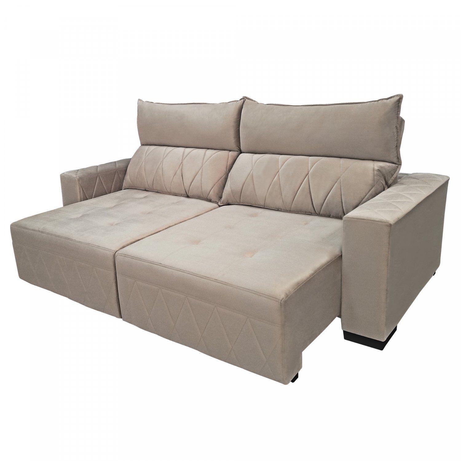 Sofá Retrátil e Reclinável Ellen 200cm 3 Lugares com Molas no Assento