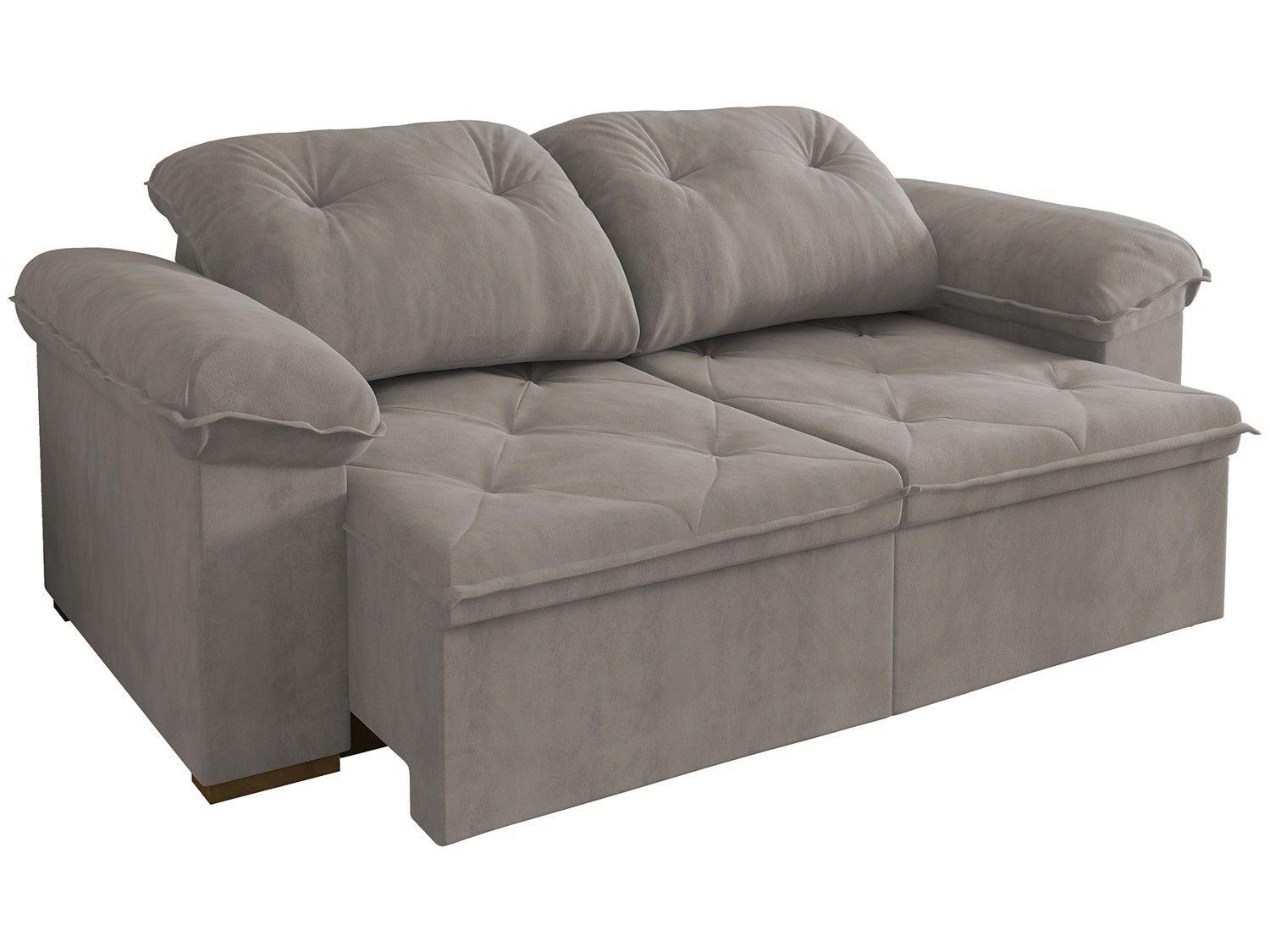 Sofá Retrátil Reclinável 2 Lugares Veludo Copacabana Móveis Estrela Sofás Magazine Luiza