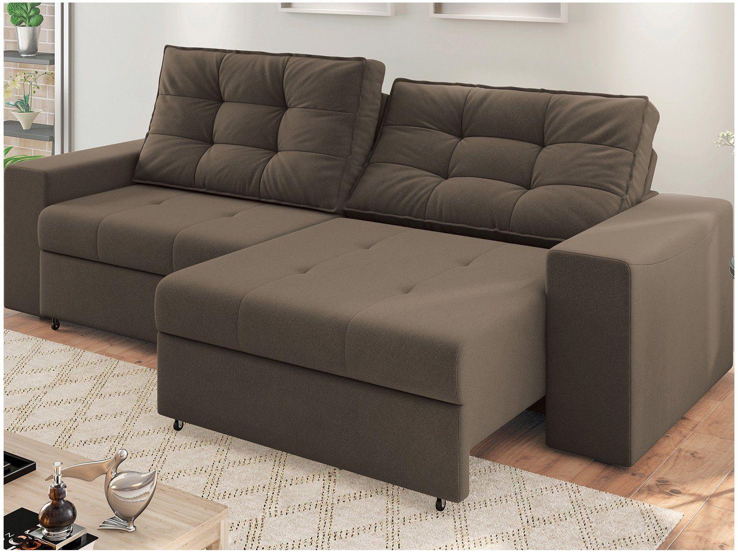 Sofá Retrátil Reclinável 2 Lugares Veludo Light Luisiana Móveis