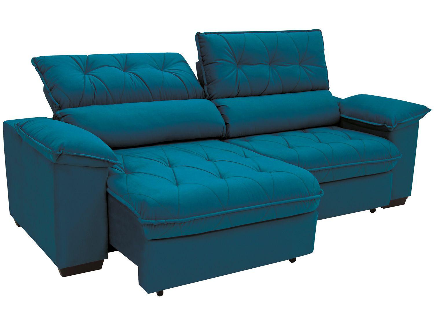 Sofá Retrátil Reclinável 3 Lugares Suede Hannover Linoforte