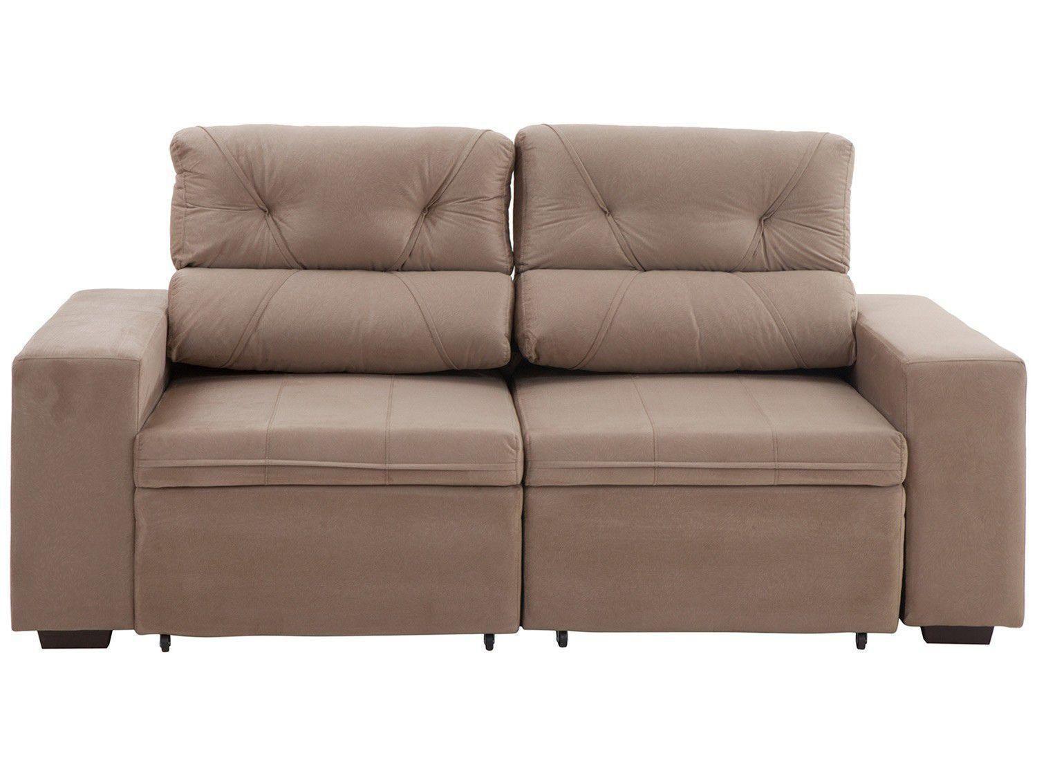 Sofá Retrátil Reclinável 3 Lugares Suede