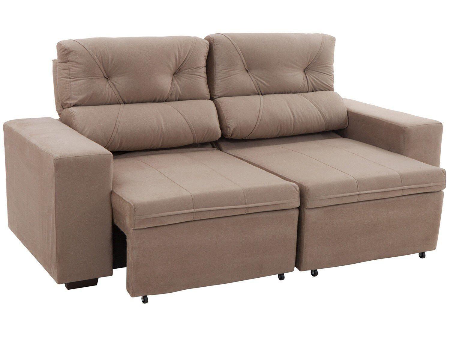 Sofá Retrátil Reclinável 3 Lugares Suede