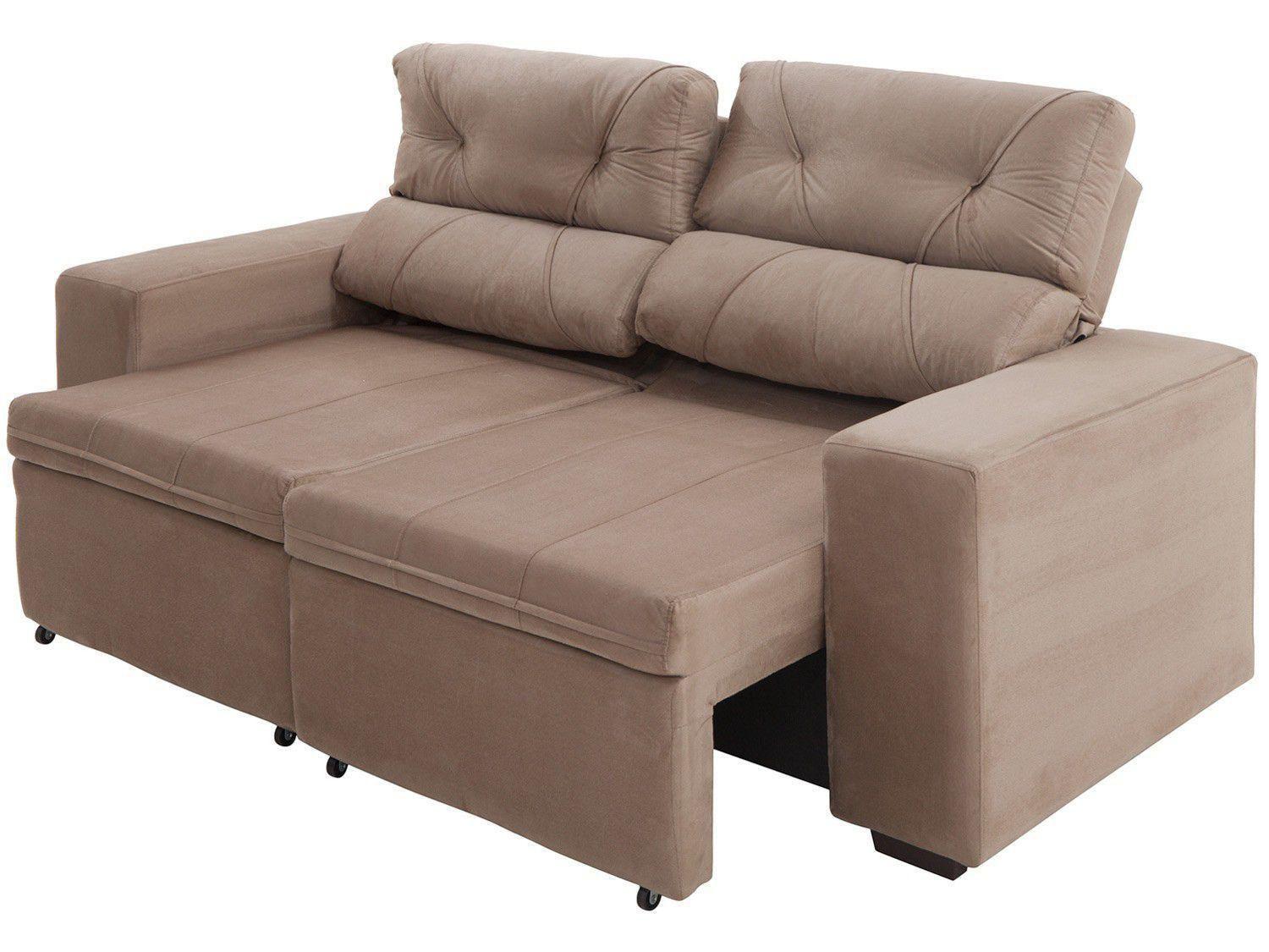Sofá Retrátil Reclinável 3 Lugares Suede