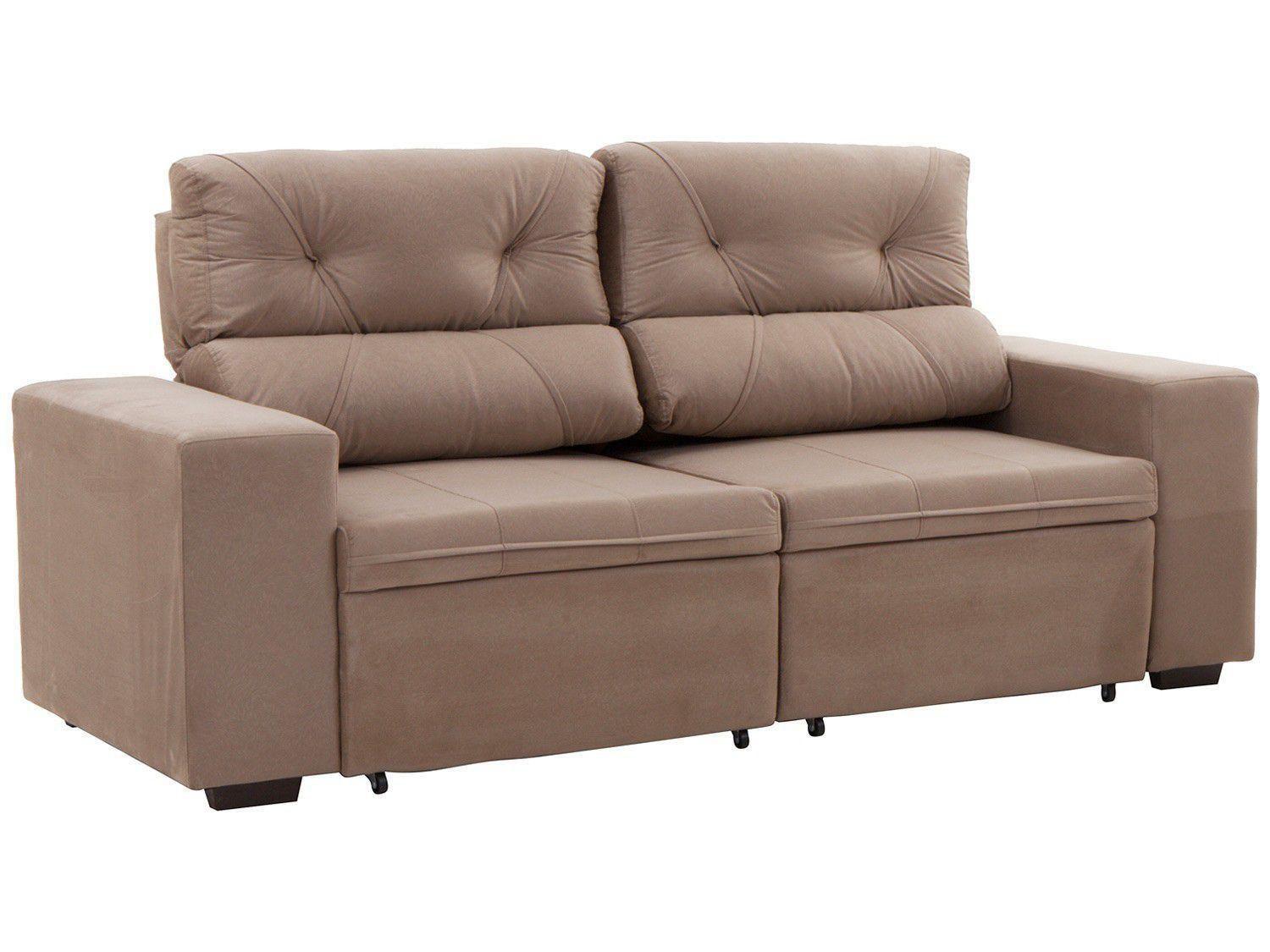 Sofá Retrátil Reclinável 3 Lugares Suede