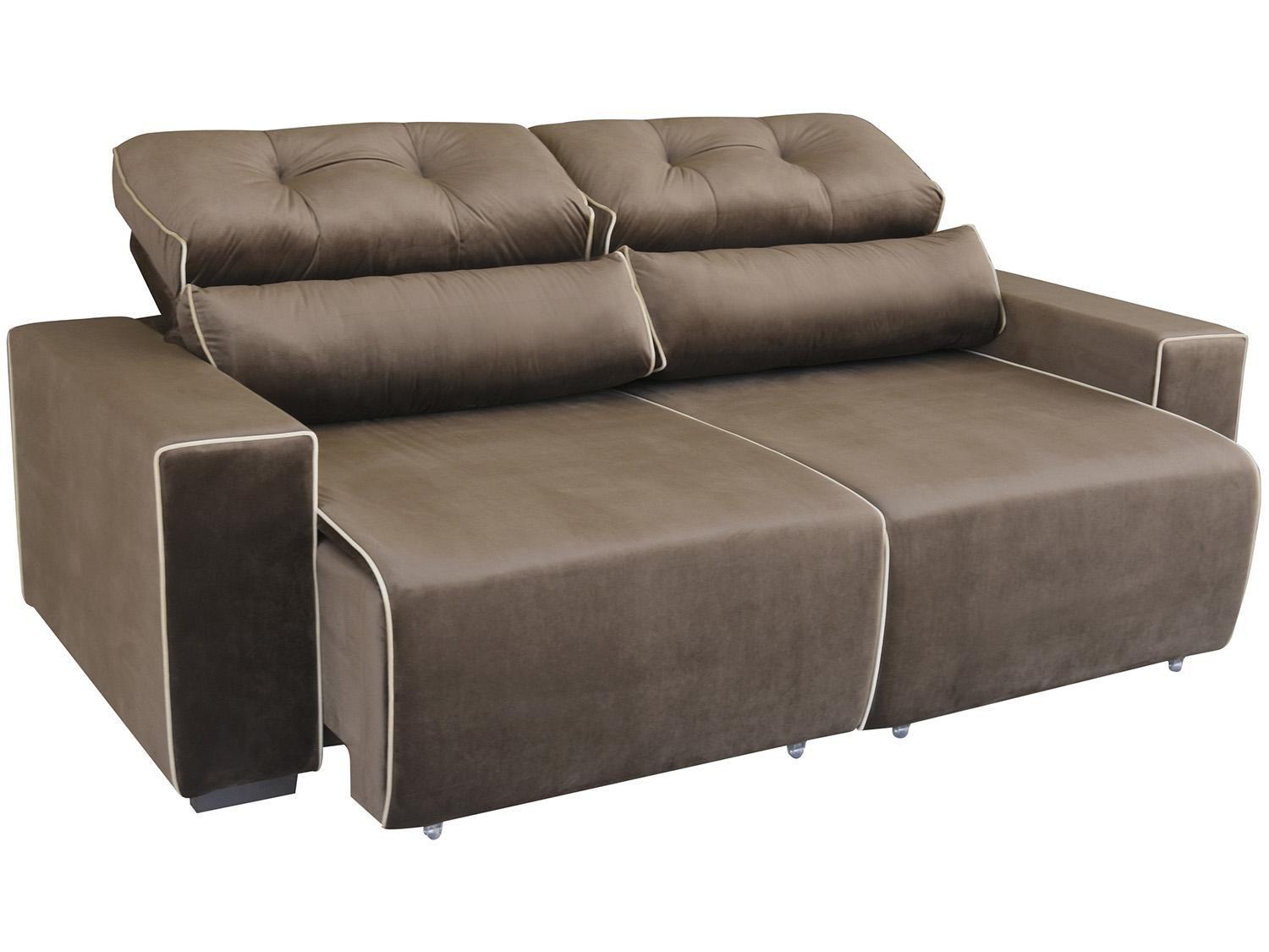 Sofá Retrátil Reclinável 4 Lugares Poliéster Itália Umaflex Sofás