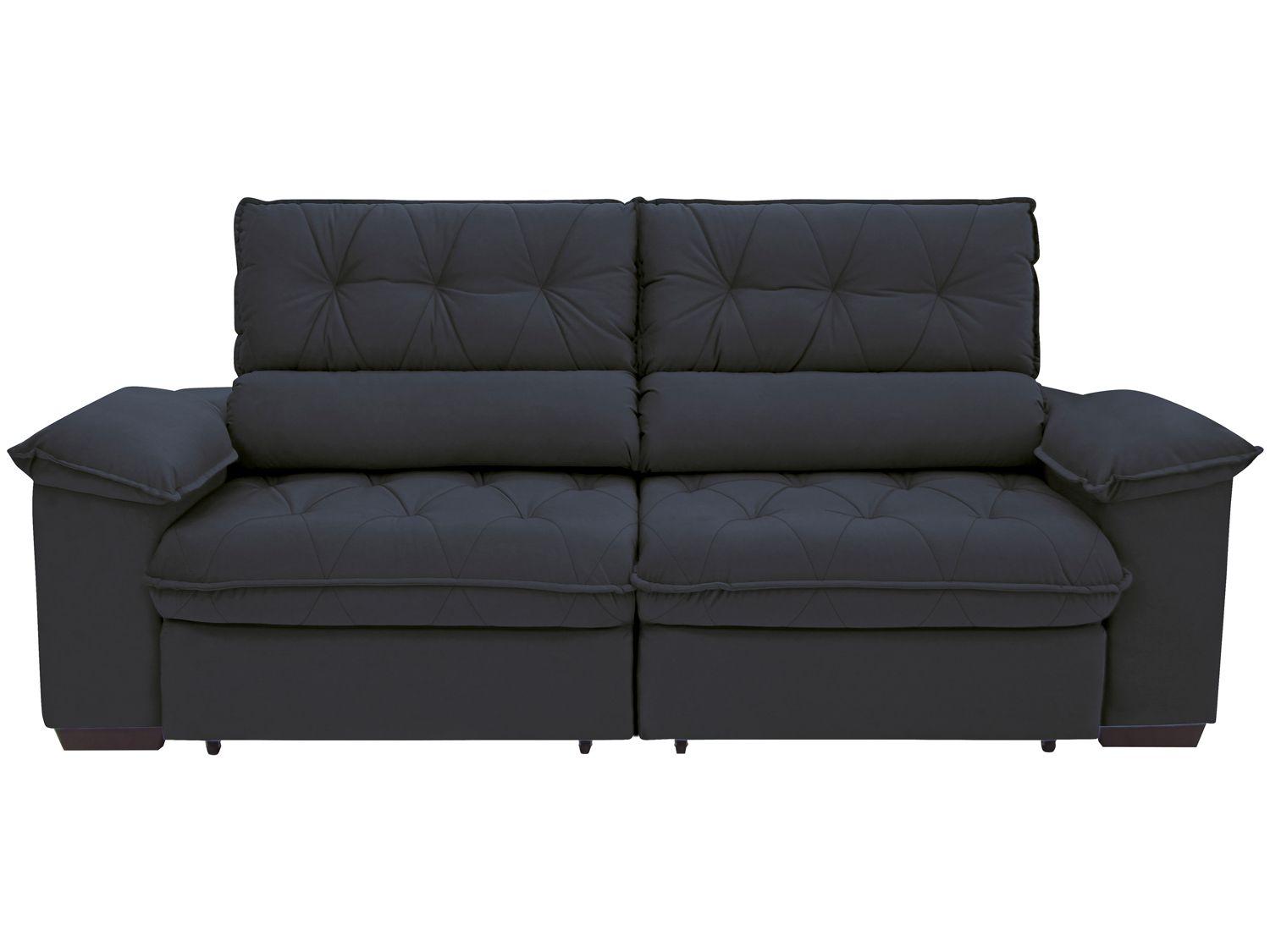 Sofá Retrátil Reclinável 4 Lugares Suede Hannover