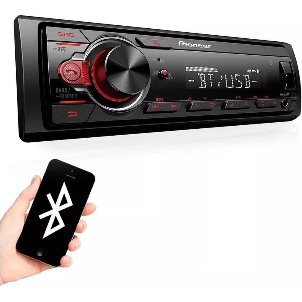 Som Automotivo MVH-S218BT Pioneer 1DIN MP3 USB BT Frente destacável AM ...