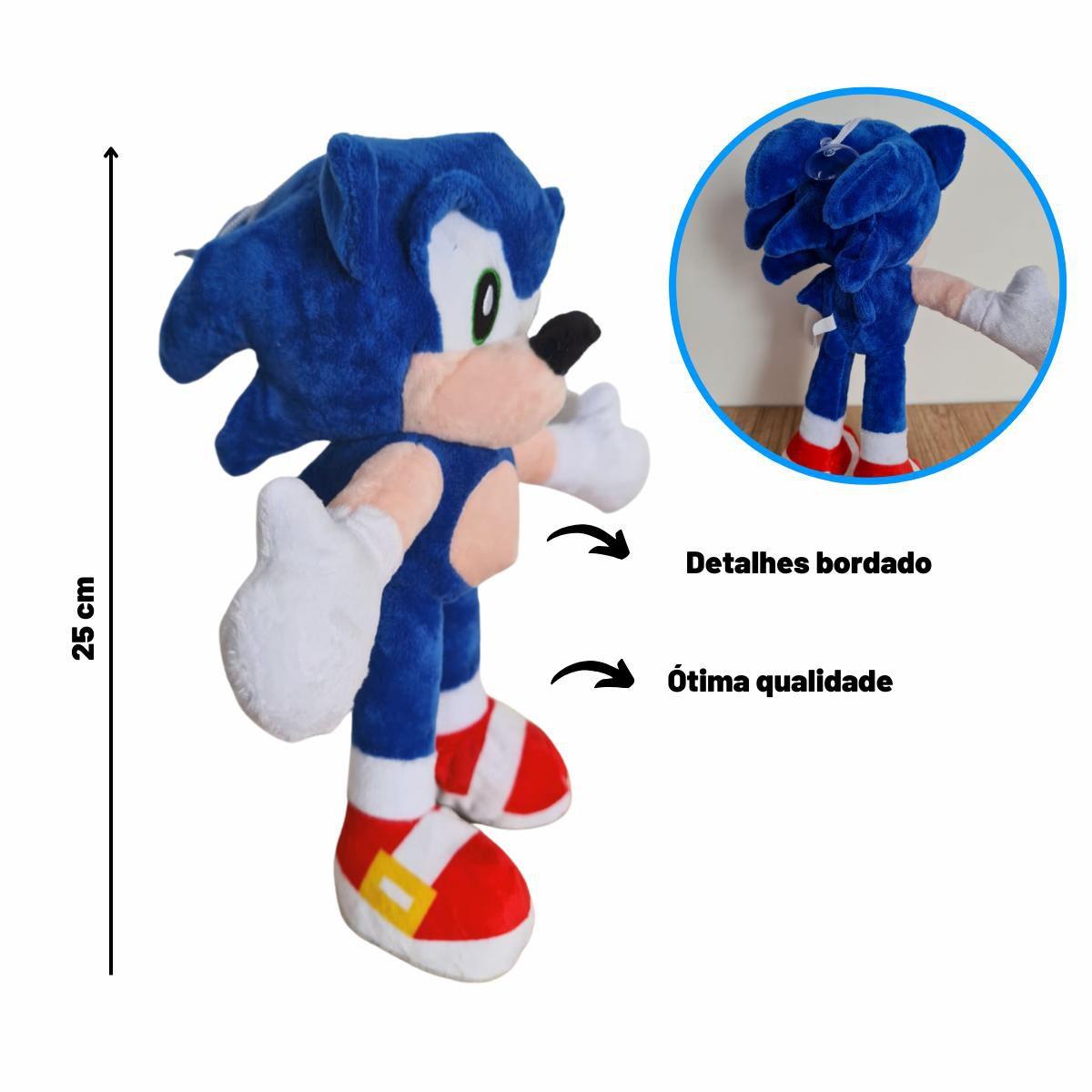 Boneco pelucia do sonic infantil