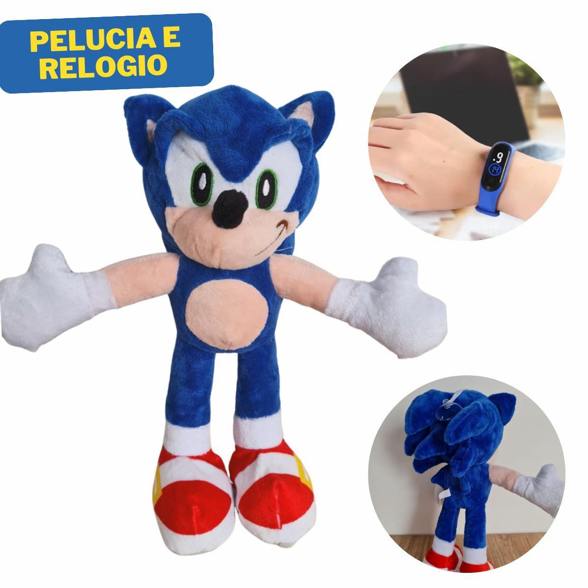 Sonic Boneco com Relógio Pelúcia Infantil, Magalu Empresas