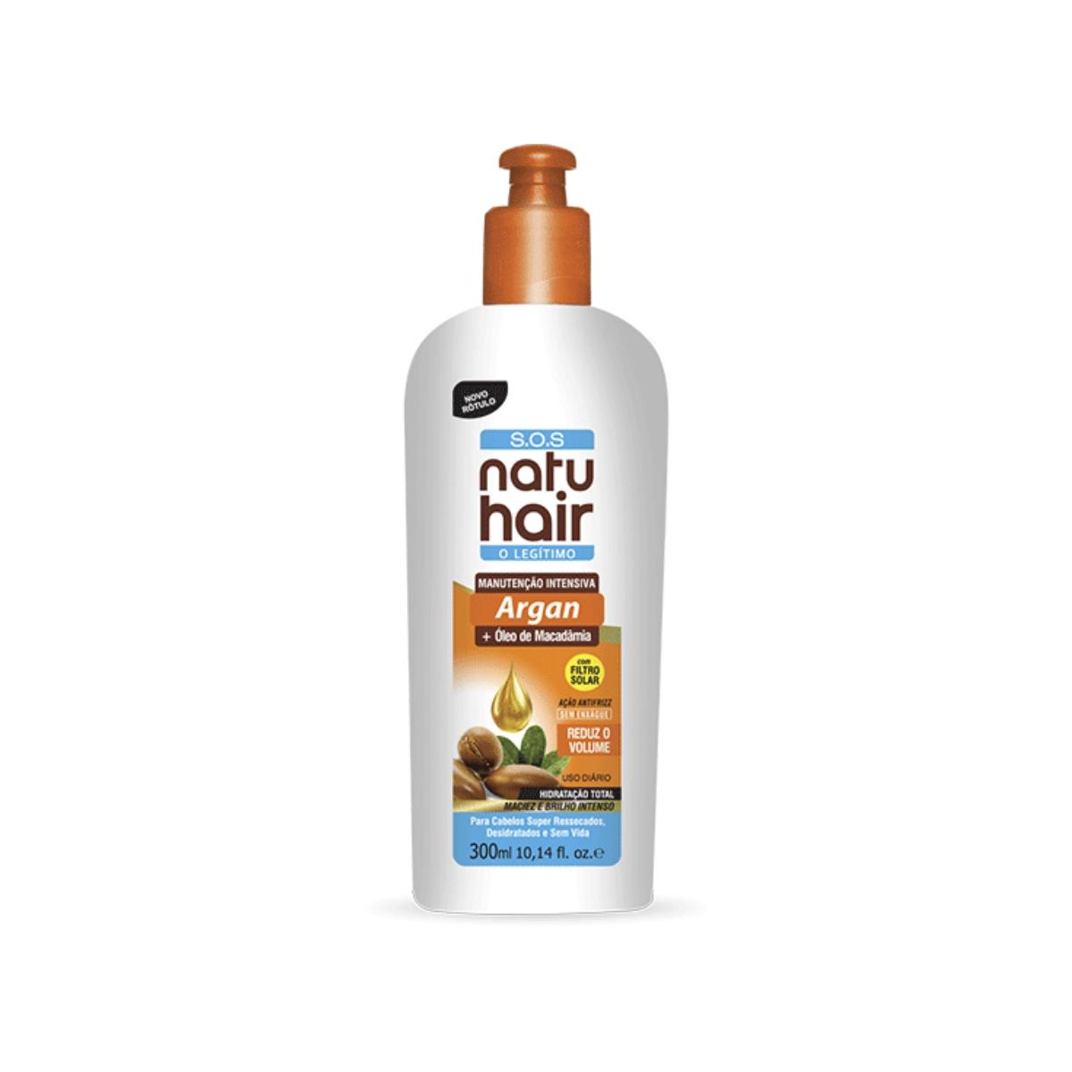 Sos Natu Hair Oleo De Argan Oleo Macadamia 300ml Natuhair Oleo