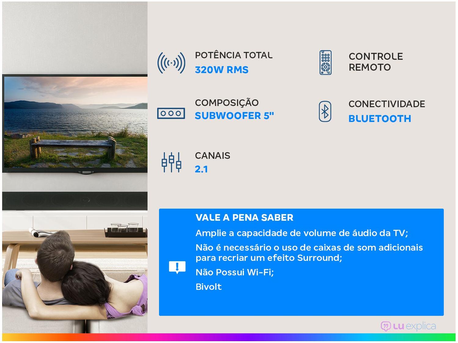 Soundbar Philco PSB05 com Subwoofer