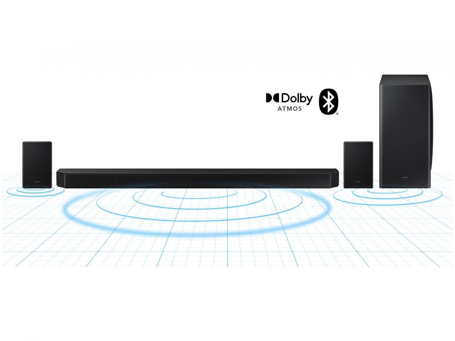 Soundbar Samsung HWQ950A/ZD com Subwoofer Bluetooth 616W 11.1.4