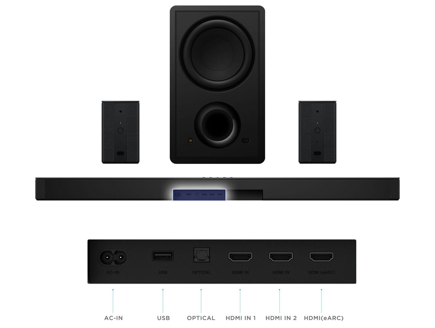 Soundbar TCL Q85H Pro 7.1.4 Bluetooth v5.4 com Subwoofer 860W