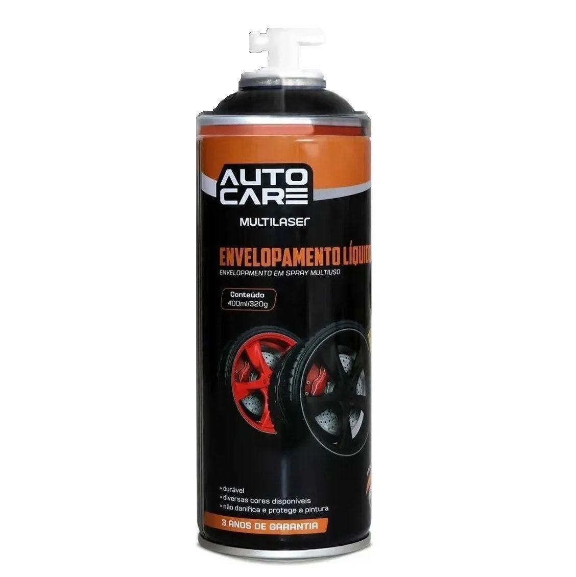 Spray Envelopamento Líquido 400ml Preto Fosco Multilaser - Spray ...
