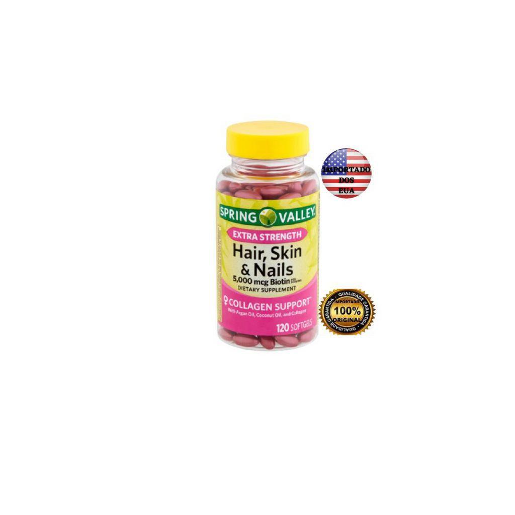 Spring Valley Hair Skin & Nails 5,000 Mcg Biotin 120 Caps - Importado - Nutricosméticos - Magazine Luiza Spring Valley Hair Skin & Nails 5,000 Mcg Biotin 120 Caps - Importado - Nutricosméticos - Magazine Luiza