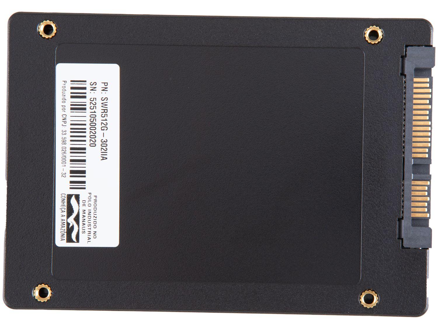 SSD 512GB WIN MEMORY SATA 2,5” Leitura 560MB/s Gravação 540MB/s