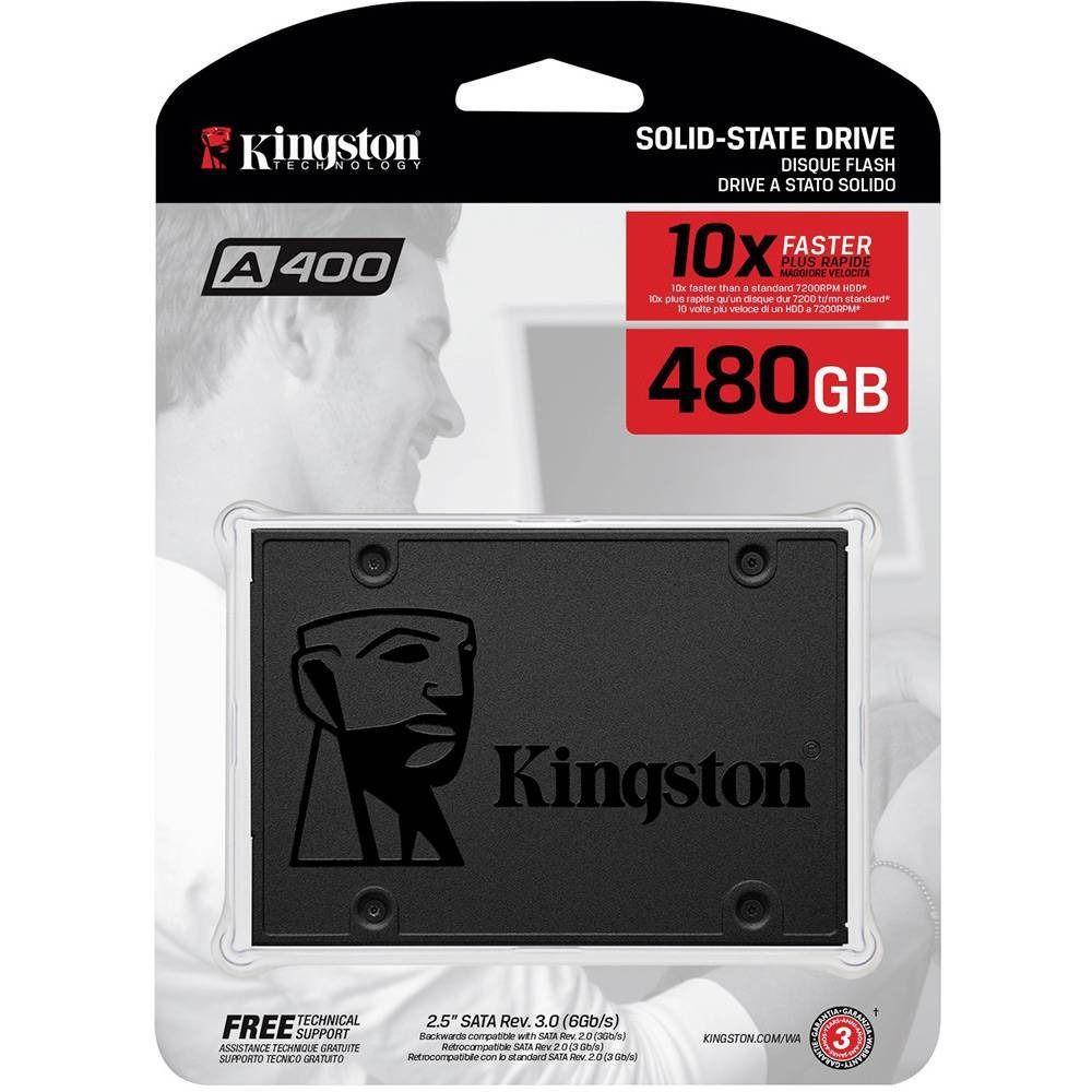 SSD Desktop Notebook Ultrabook Kingston SA400S37/480G A400 480GB 2.5 SATA  III Blister - SSD - Magazine Luiza