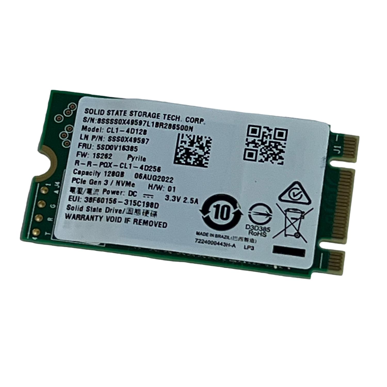 Ssd M.2 2280 Nvme 128gb Cl1-4d128 Lenovo Fru 5sd0v16385 - HD Ssd M.2 2280 Nvme 128gb Cl1-4d128 Lenovo Fru 5sd0v16385 - HD
