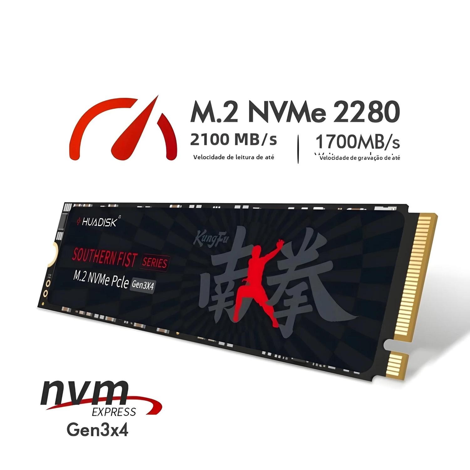 SSD NVMe PCIe x4 Huadisk 1TB, 512GB, 256GB ou 128GB