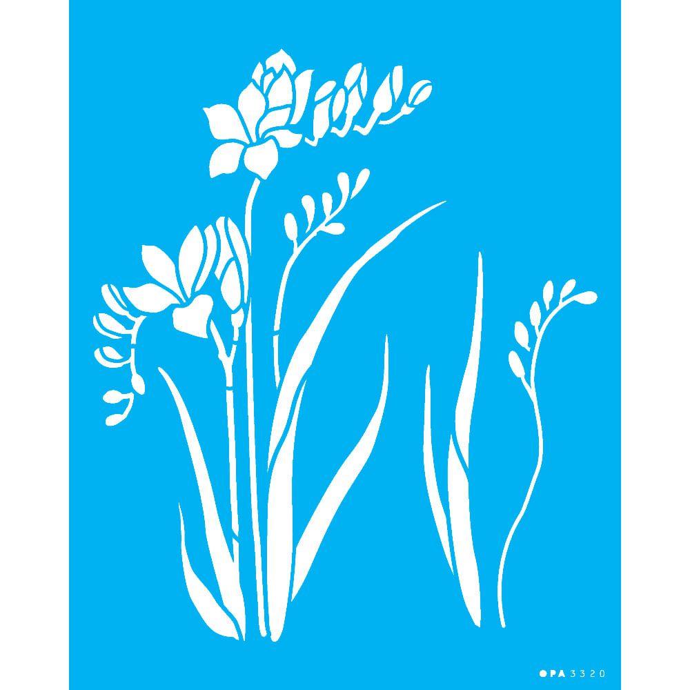 Stencil Opa 20 x 25 cm - Flor Frésia - 3320 - Opa criando arte - Estêncil  para Pintura - Magazine Luiza