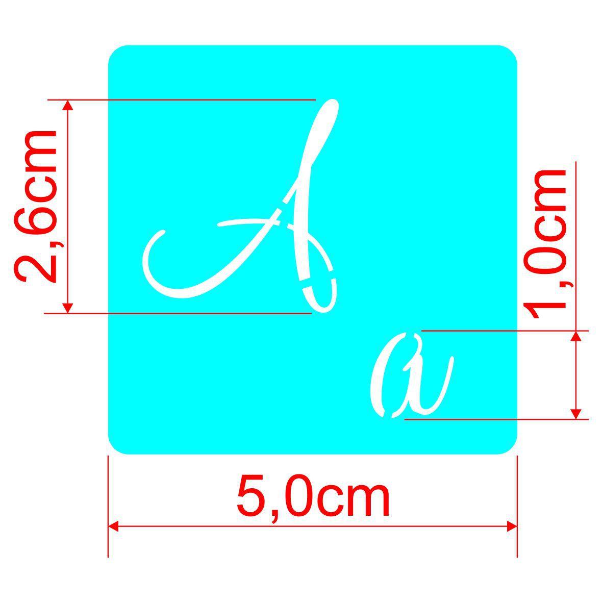 Stencil Vazado Alfabeto Abecedário Letras E Números 5x5 Dayart