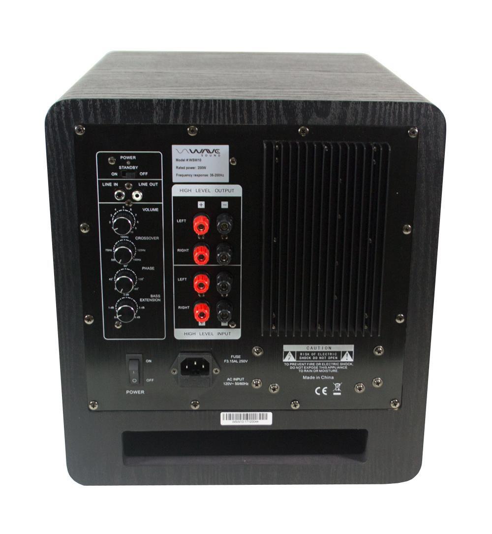 Subwoofer ativo para Home Theater Wave Sound WSW10 200watts RMS 10