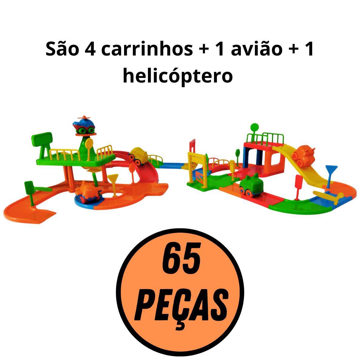 Pista de carrinhos brinquedo corrida infantil + 6 carrinhos pista baby  animal - Divplast - Pistas de Brinquedo - Magazine Luiza