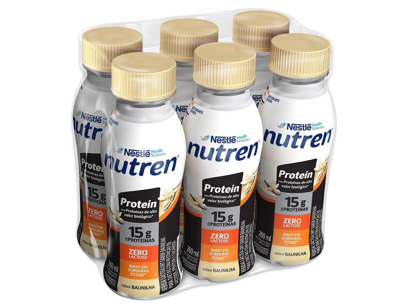 Suplemento Alimentar Nestlé Nutren Protein Zero Lactose Baunilha 260ml 6 Unidades