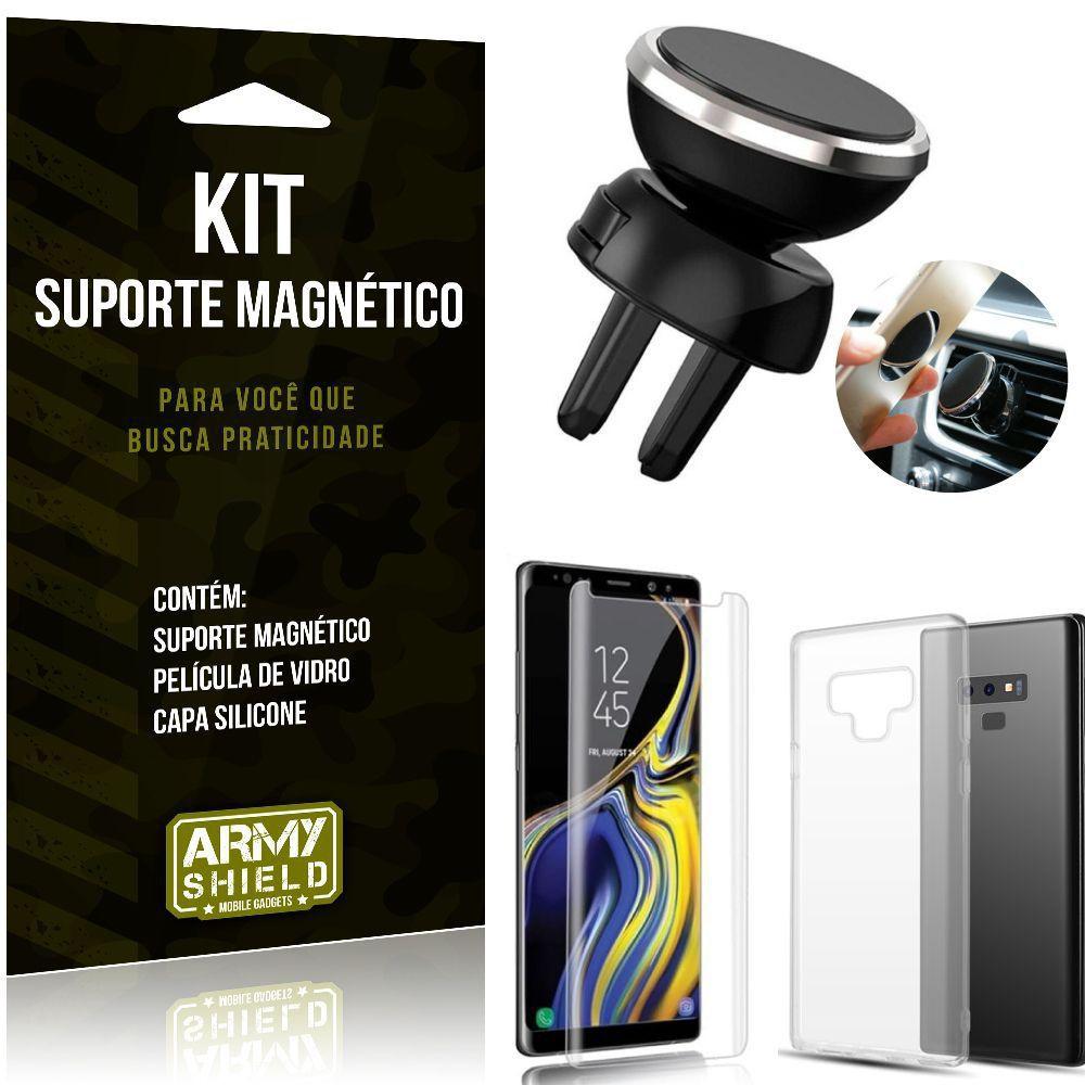 Suporte Magnético Galaxy Note 9 Suporte + Capa Silicone + Película Vidro -  Armyshield - Suporte Automotivo para Celular - Magazine Luiza