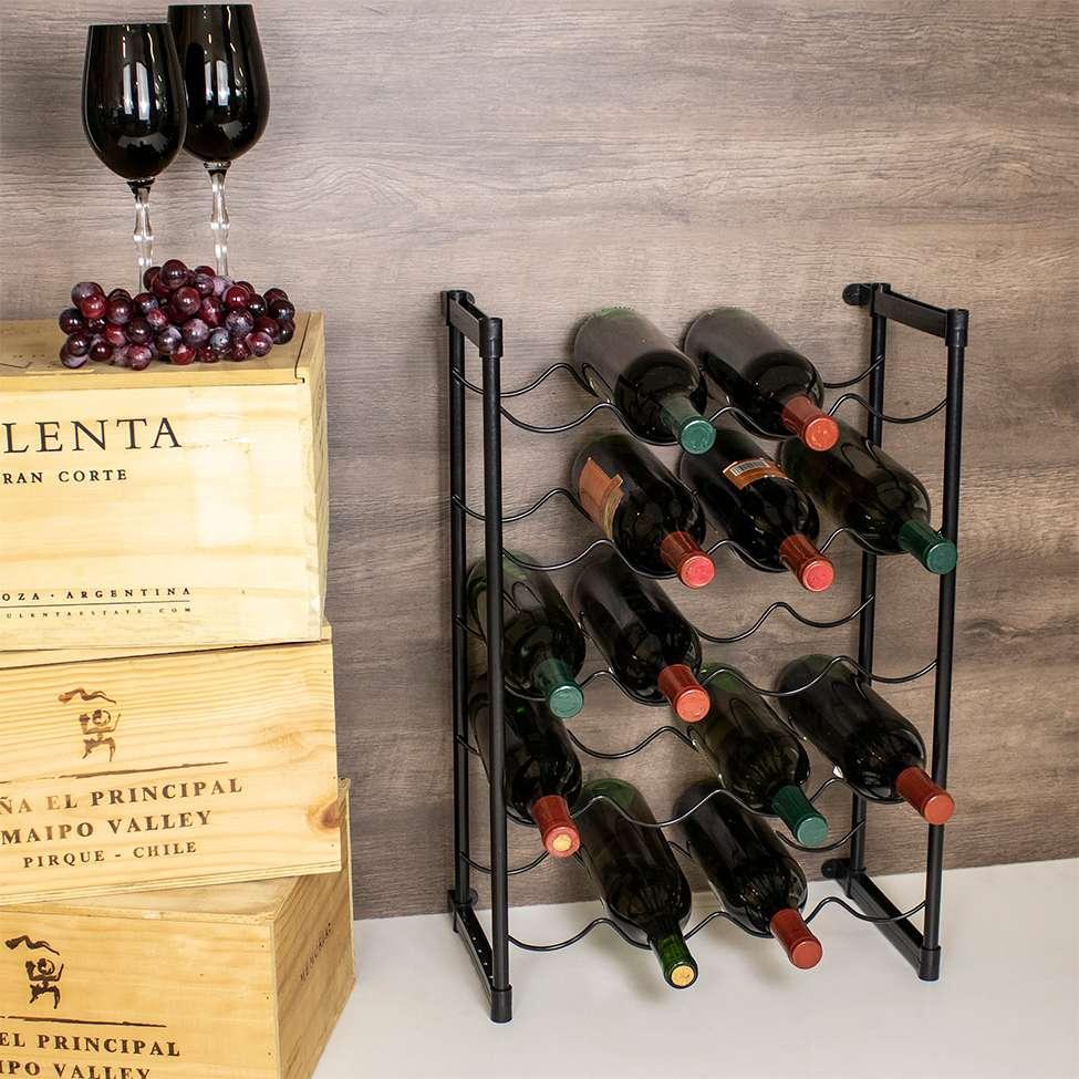 Suporte para Garrafas de Vinho Millie Preto - Metaltru - Porta Garrafa ...