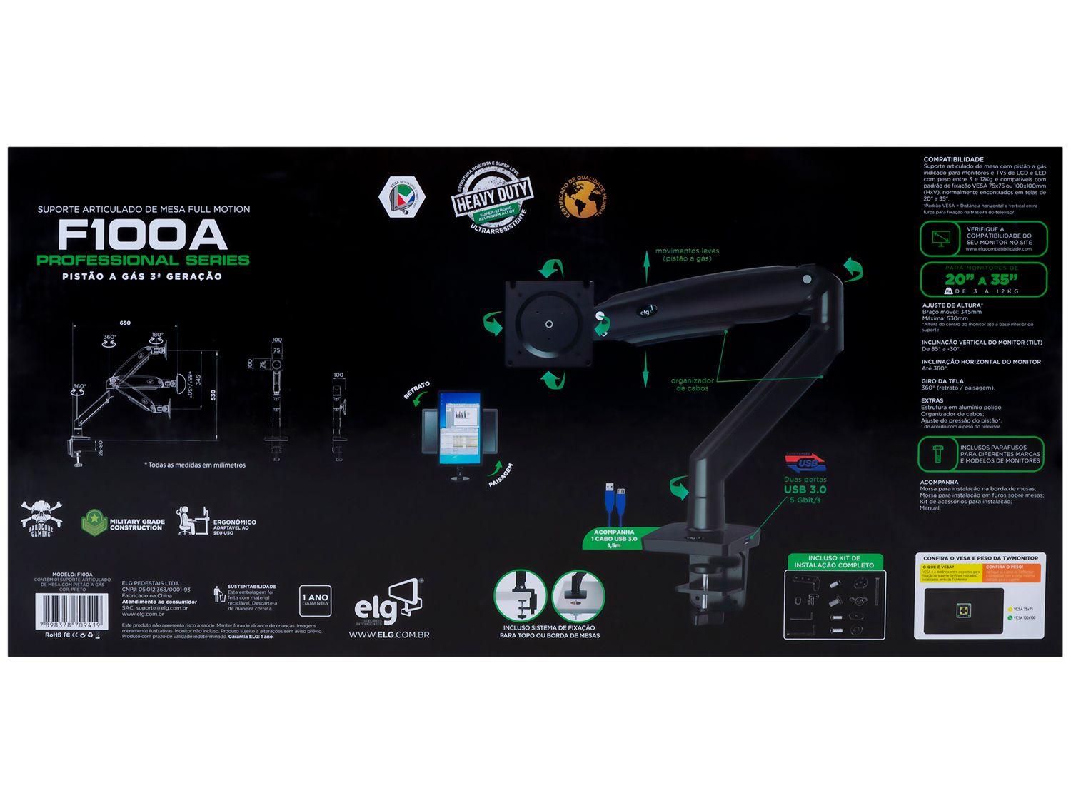 Suporte para Monitor Articulado de Mesa